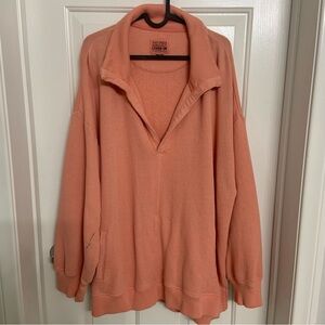 American Eagle Outfitters Coral Knit Sweater Deep V-Neck Oversized XL